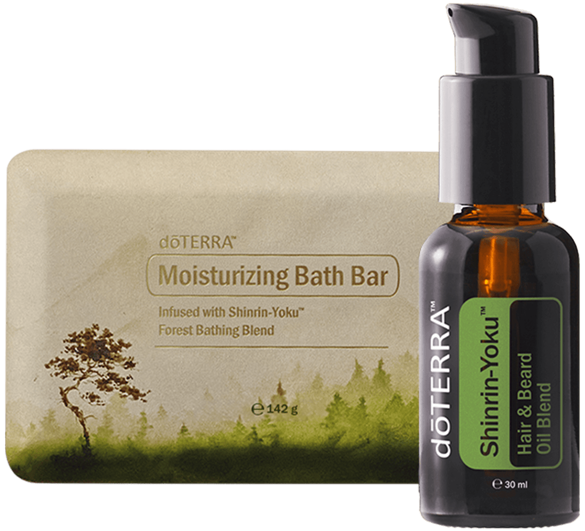 dōTERRA Shinrin-Yoku set with bath bar and hair and beard oil