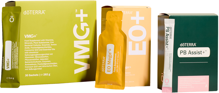 dōTERRA Wellness Made Simple Pill-Free bundle with VMG+, EO Mega+ sachets and PB Assist+