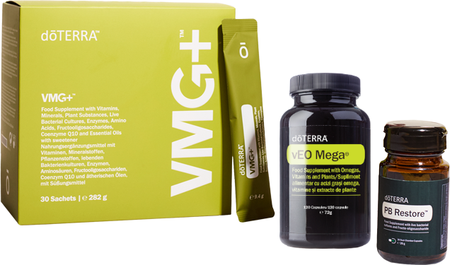 dōTERRA Wellness Made Simple Vegan bundle with VMG+, vEO Mega and PB Restore